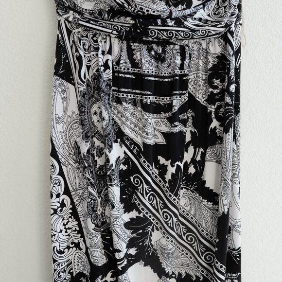 Soma Sundress Sz S Maxi V Neck Sleeveless Soft Jersey Paisley Resort Beach - Picture 3 of 8